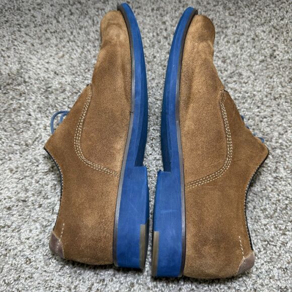 Johnston & Murphy Shoes Men's 9M Suede Flex Cognac Brown Blue Sole - Picture 5 of 10